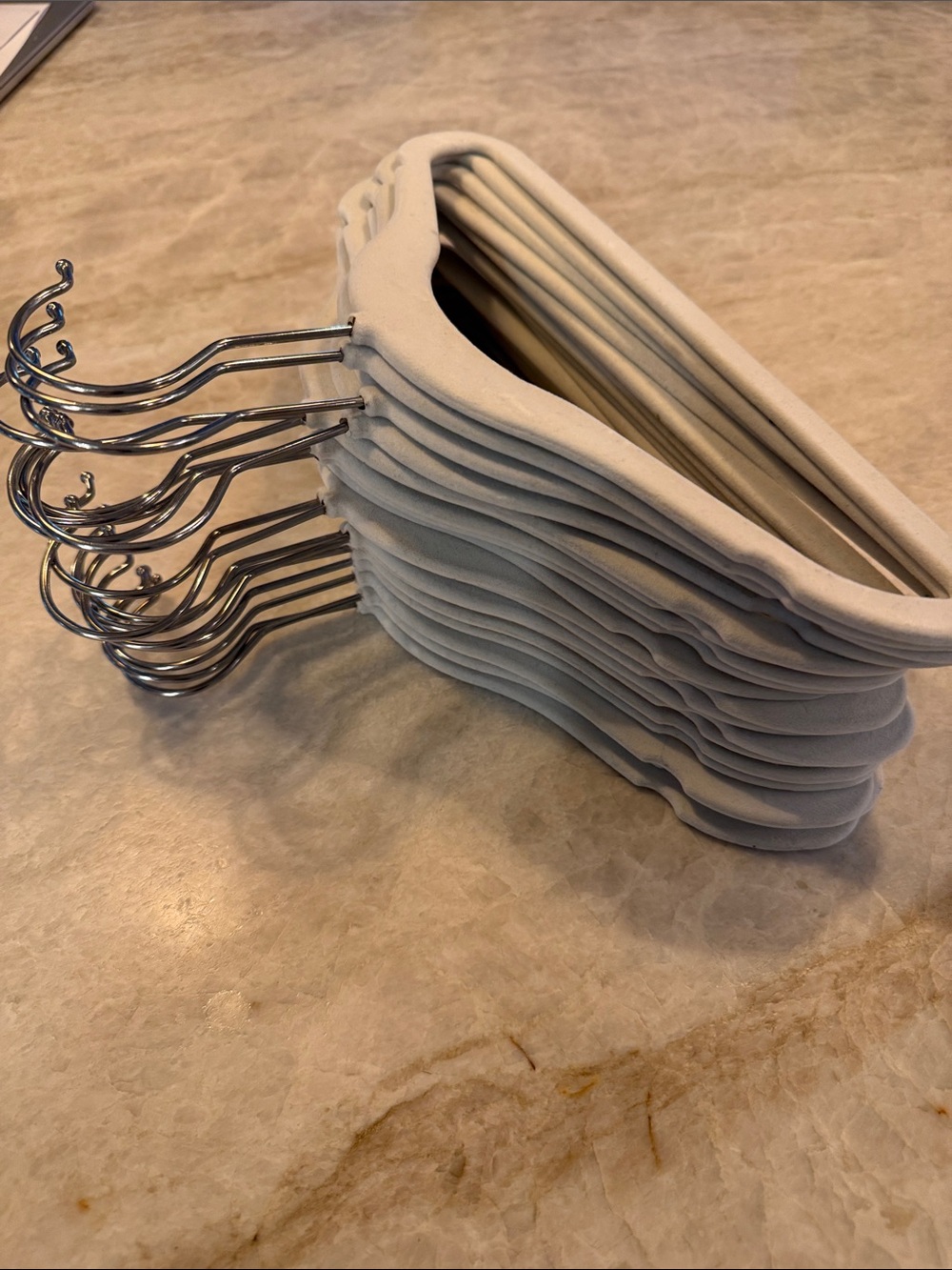 Kids Non-Slip Velvet Clothes Hangers with Metal Hooks - Light Gray-18 pack